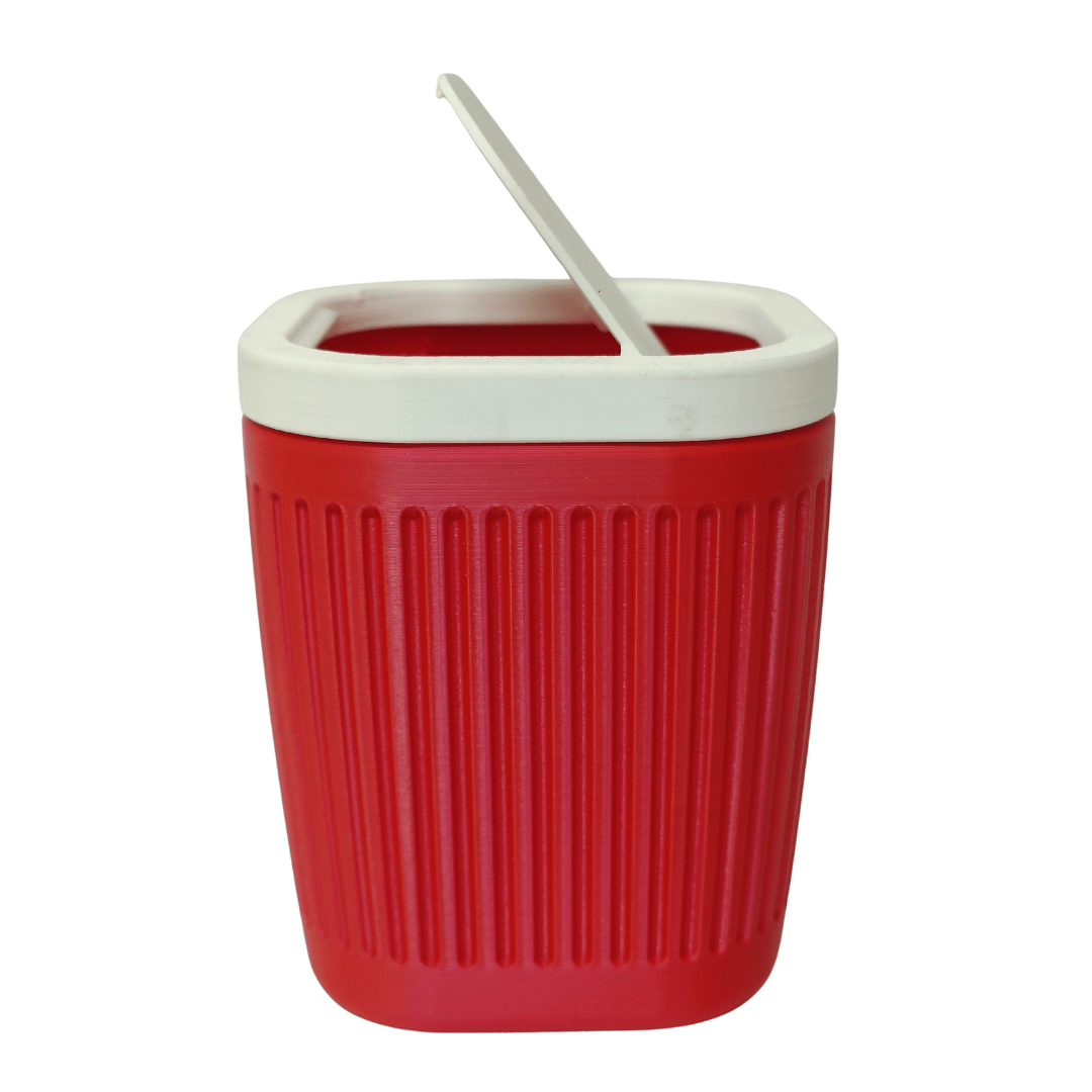 Desktop Dustbin with Push Lid - Mini Table Trash Bin & Desk Organizer