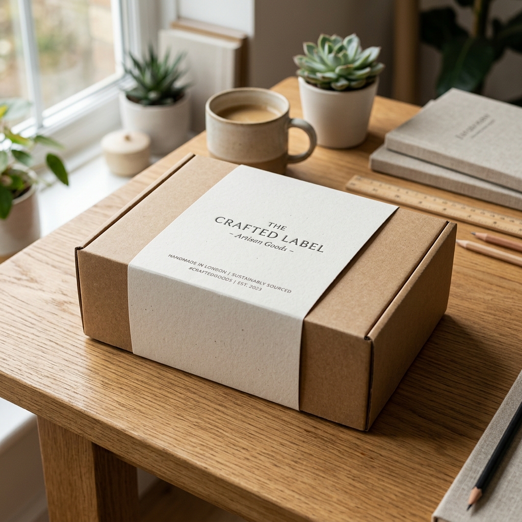 Secure Shipping Package on Oak Table
